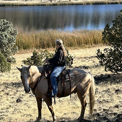 Debbie Dutcher on horse.