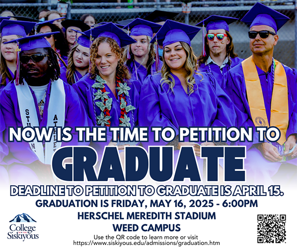 Now is the time to petition to graduate.