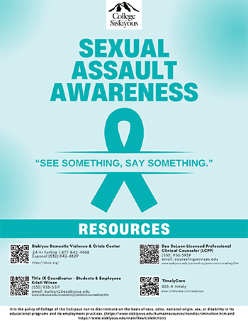 Sexual Assault Awarness. See Something, Say Something.